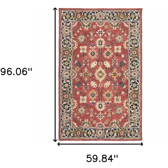 Red and Blue Bohemian Area Rug Photo 6