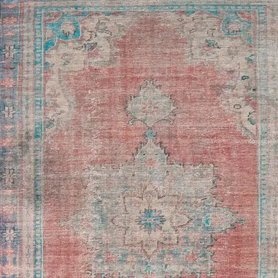 Red and Blue Oriental Area Rug Photo 4