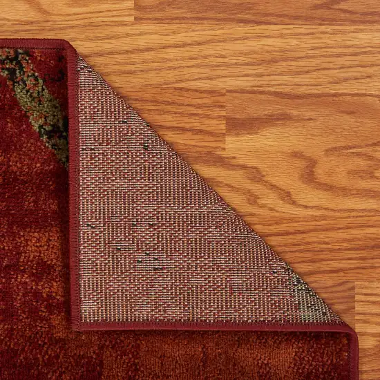 Red and Brown Geometric Area Rug Photo 3