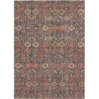 Photo of Red and Dark Blue Floral Washable Non Skid Indoor Outdoor Area Rug