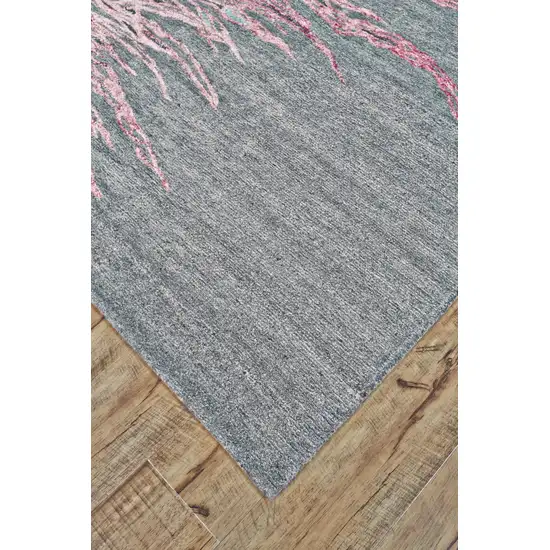 Red and Gray Abstract Hand Tufted Area Rug Photo 4