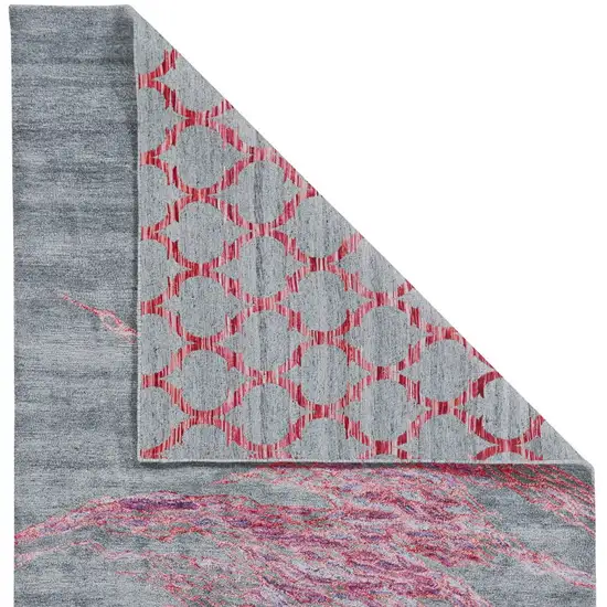 Red and Gray Abstract Hand Tufted Area Rug Photo 3