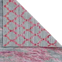 Photo of Red and Gray Abstract Hand Tufted Area Rug