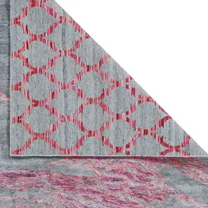 Photo of Red and Gray Abstract Hand Tufted Area Rug