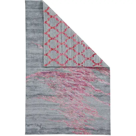 Red and Gray Abstract Hand Tufted Area Rug Photo 2