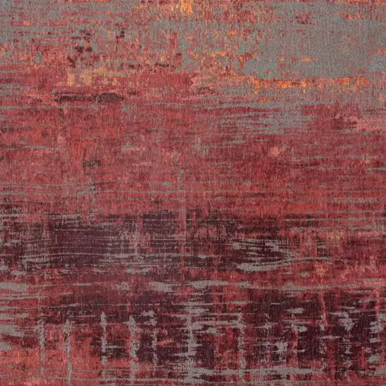 Red and Gray Abstract Non Skid Area Rug Photo 5