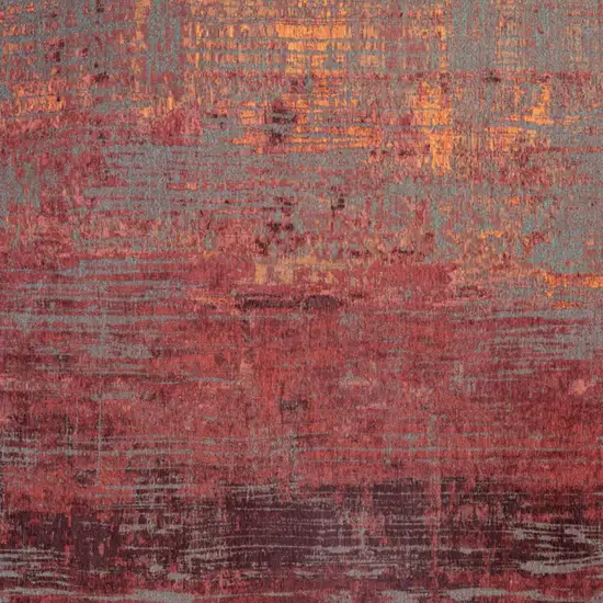 Red and Gray Abstract Non Skid Area Rug Photo 5