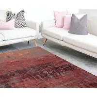 Photo of Red and Gray Abstract Non Skid Area Rug