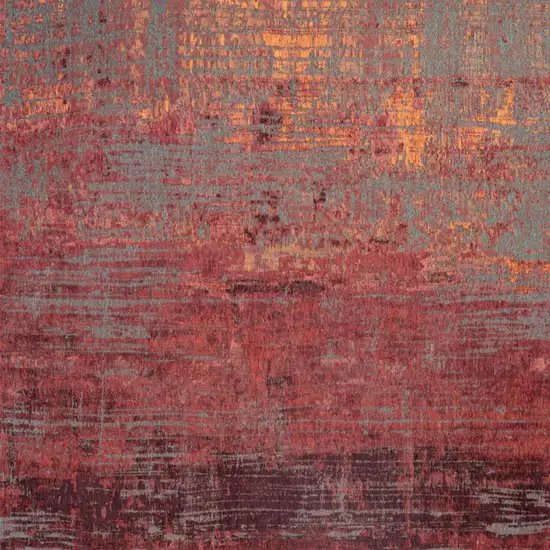 Red and Gray Abstract Non Skid Area Rug Photo 5