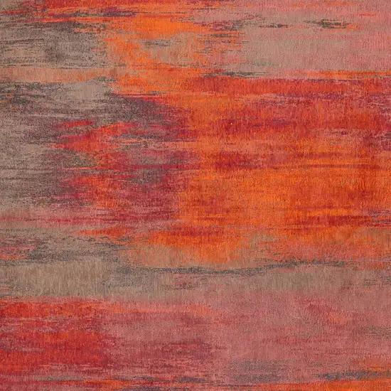 Red and Gray Abstract Non Skid Area Rug Photo 5