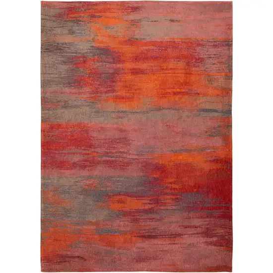 Red and Gray Abstract Non Skid Area Rug Photo 2