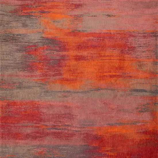 Red and Gray Abstract Non Skid Area Rug Photo 6