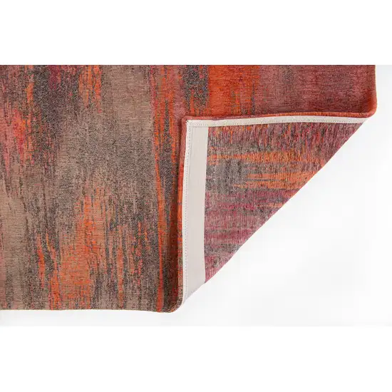 Red and Gray Abstract Non Skid Area Rug Photo 4