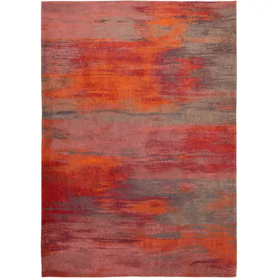 Red and Gray Abstract Non Skid Area Rug Photo 6