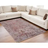 Photo of Red and Gray Abstract Power Loom Area Rug