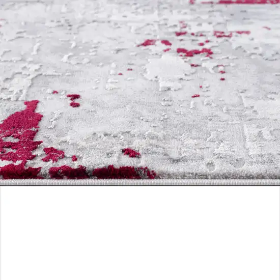 Red and Gray Modern Abstract Area Rug Photo 8