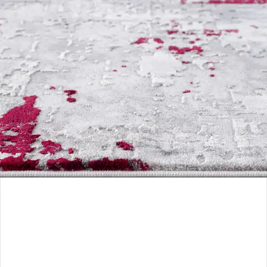 Red and Gray Modern Abstract Area Rug Photo 10