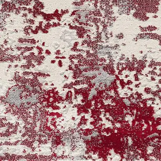 Red Abstract Dhurrie Area Rug Photo 6