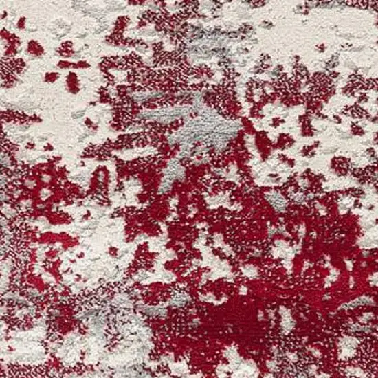 Red Abstract Dhurrie Area Rug Photo 5