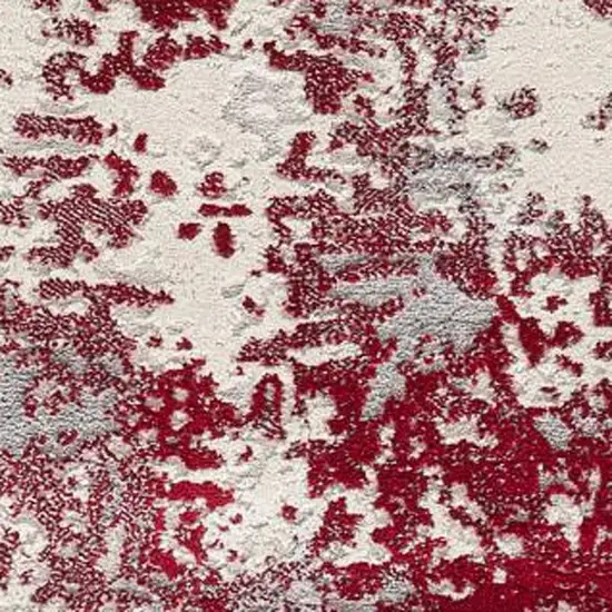 Red and Gray Modern Abstract Area Rug Photo 1