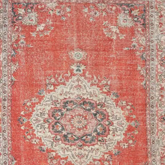 Red And Gray Oriental Area Rug Photo 4