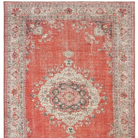 Red and Gray Oriental Area Rug Photo 5