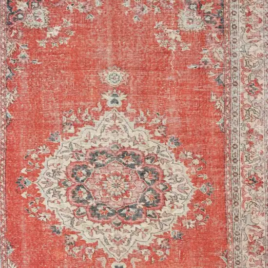 Red and Gray Oriental Area Rug Photo 4