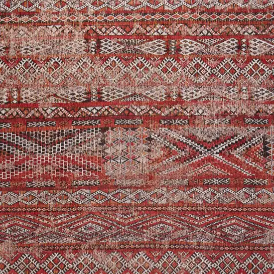 Red and Gray Oriental Non Skid Area Rug Photo 6