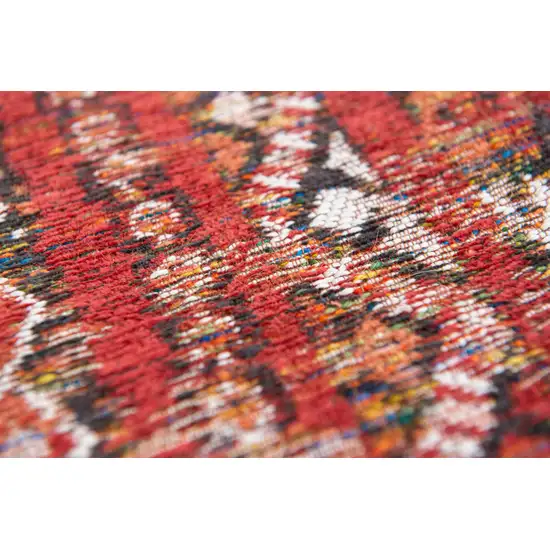 Red and Gray Oriental Non Skid Area Rug Photo 4