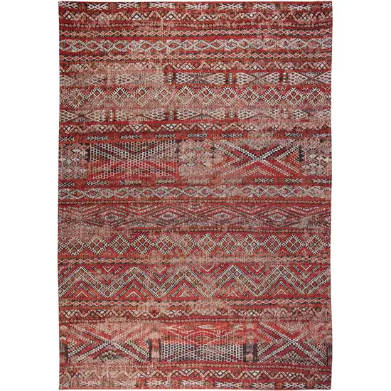 Red and Gray Oriental Non Skid Area Rug Photo 2