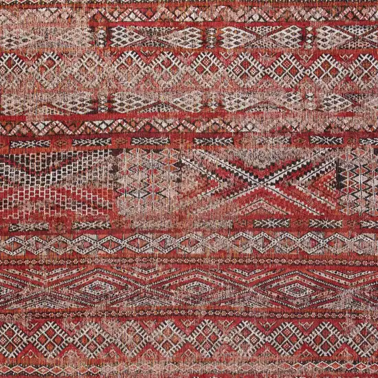 Red and Gray Oriental Non Skid Area Rug Photo 6