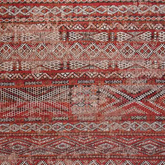 Red and Gray Oriental Non Skid Area Rug Photo 6