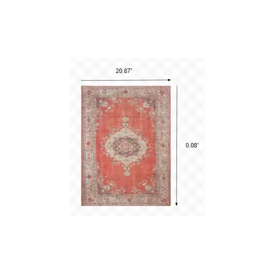 Red and Gray Oriental Scatter Rug Photo 5