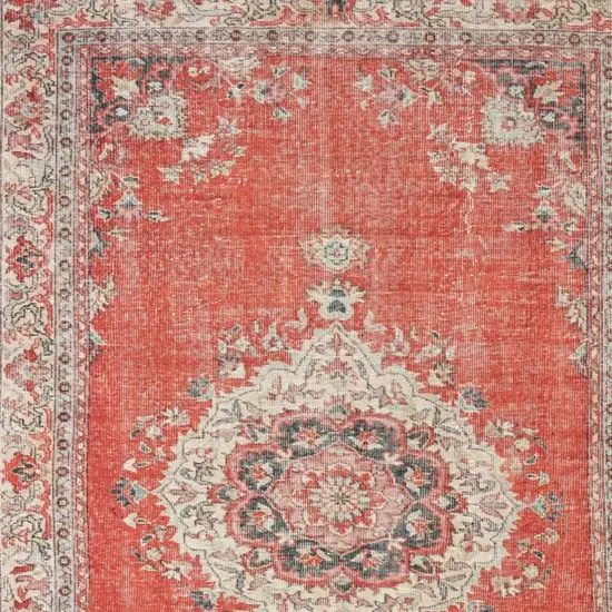 Red and Gray Power Loom Area Rug Photo 4