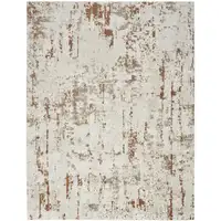 Photo of Red and Ivory Abstract Power Loom Area Rug