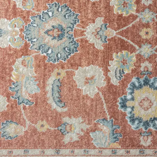 Red and Ivory Oriental Power Loom Area Rug Photo 4