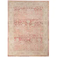 Photo of Red and Ivory Oriental Power Loom Distressed Area Rug