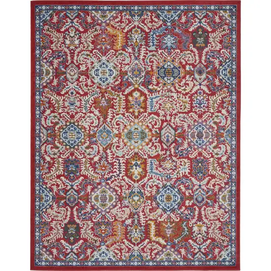 Red and Multicolor Decorative Area Rug Photo 1