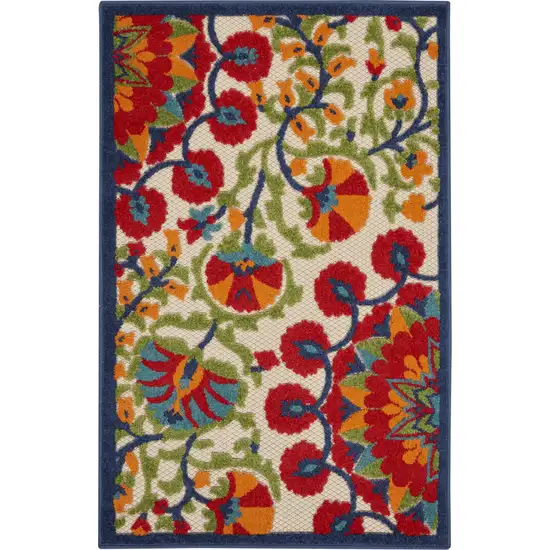 Red and Multicolor Indoor Outdoor Area Rug Photo 1