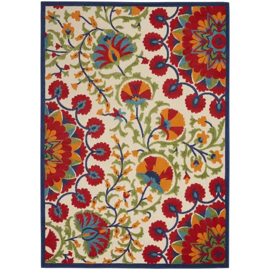 Red and Multicolor Indoor Outdoor Area Rug Photo 1