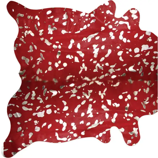 Red and Silver Cowhide - Area Rug Photo 4