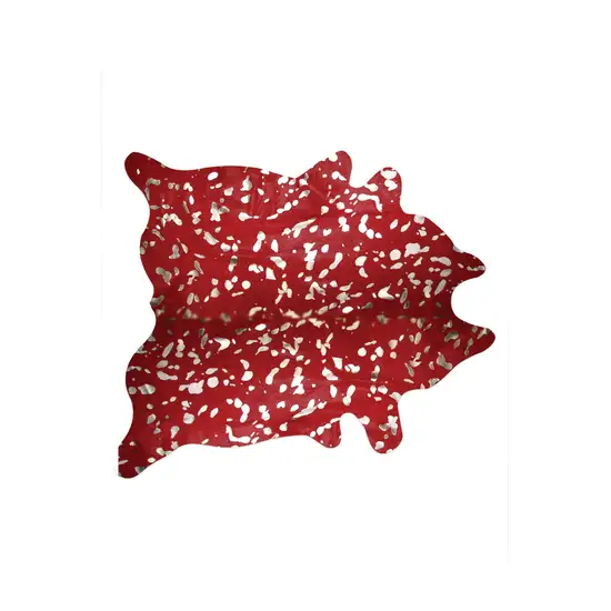 Red and Silver Cowhide - Area Rug Photo 1