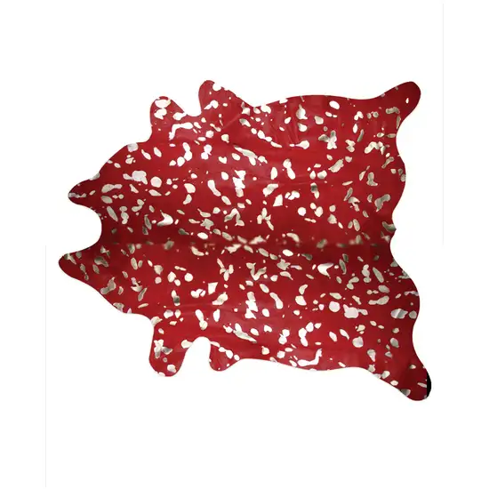 Red and Silver Cowhide - Area Rug Photo 3