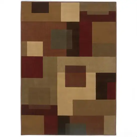 Red and Tan Geometric Area Rug Photo 2