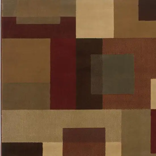 Red and Tan Geometric Area Rug Photo 6