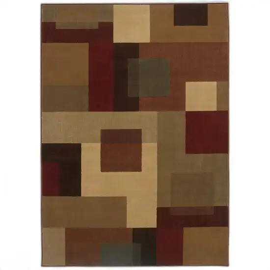 Red and Tan Geometric Area Rug Photo 1