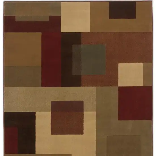 Red and Tan Geometric Area Rug Photo 3