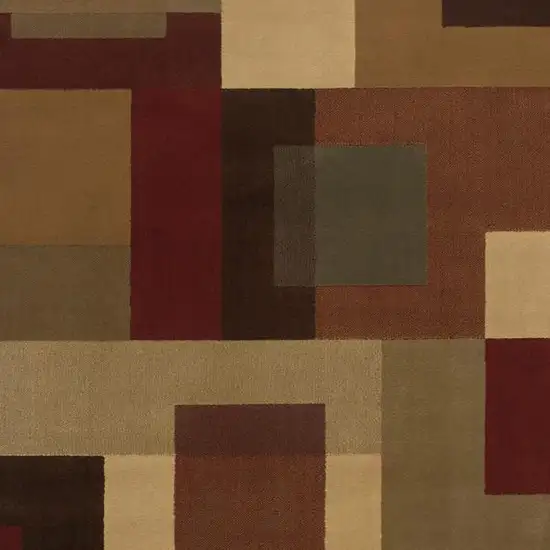 Red and Tan Geometric Area Rug Photo 4