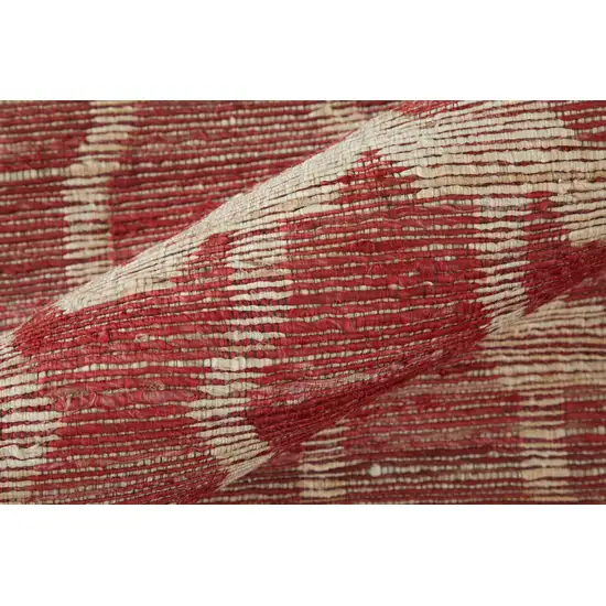 Red and Tan Geometric Hand Woven Area Rug Photo 5