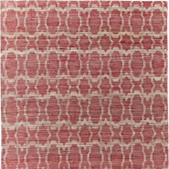 Red and Tan Geometric Hand Woven Area Rug Photo 9